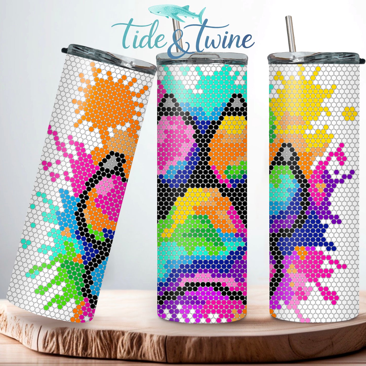 Watercolor Paw Print SS16 20oz Rhinestone Pattern