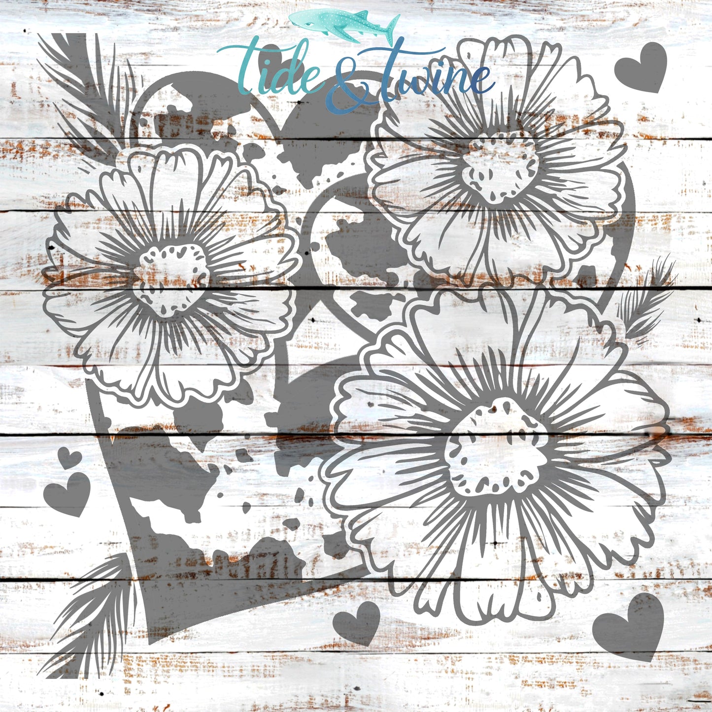 Cow Print Flowers Seamless Burst Wrap