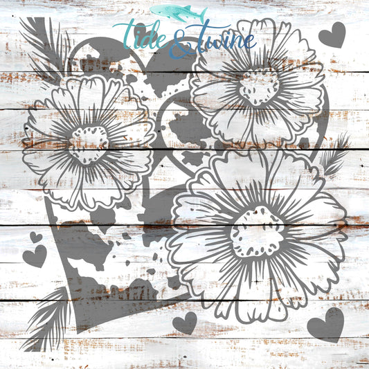 Cow Print Flowers Seamless Burst Wrap