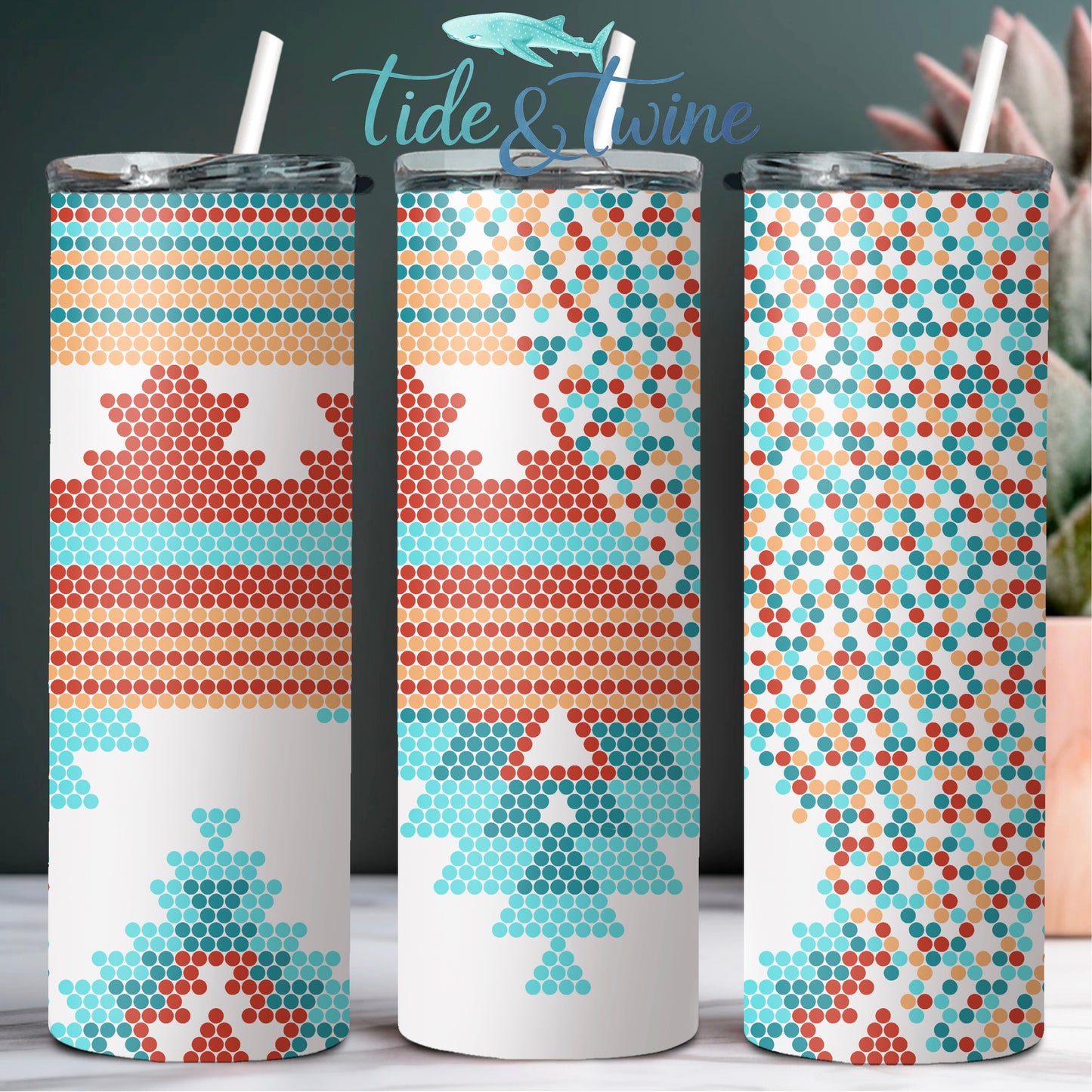 Split Faux Scatter Southwest Coral Sublimated Tumbler or Full Kit