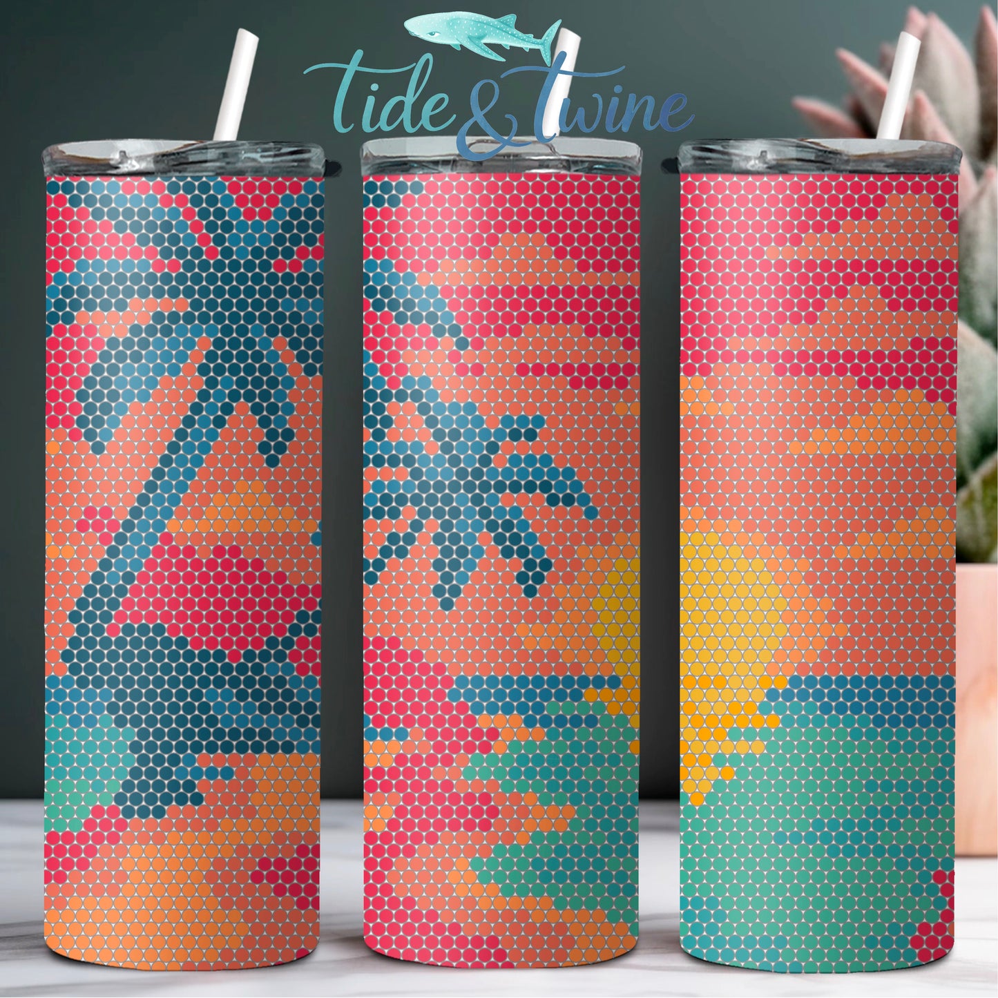 Paradise Swirl Bundle Sublimated Tumblers, Stones and Full Kits